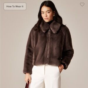J. Crew Zip-up jacket in faux fur